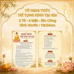 Bộ 2 Tờ Nghi Thức Trì Tụng Kinh Đại Thừa Tại Gia – Hướng Dẫn 6 Bước, 4 Mặt, Khổ 25x30 840470