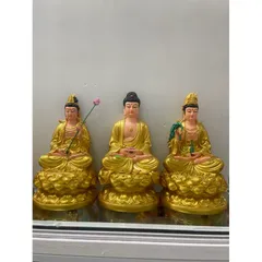 Bộ Tây Phương Tam Thánh, Tam Thế Phật, A Di Đà, Quan Âm, Đại Thế Chí chất liệu poly cao 30cm 840477