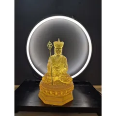 Tượng Địa Tạng Vương Bồ Tát 20cm Chất Liệu Composite trong suốt màu vàng 840480