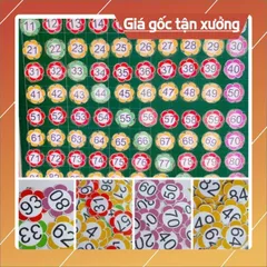 Bộ hoa số 0 đến 100 cắt sẵn ép platics có Nam châm lá sau 840489