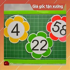 Bộ hoa số 0 đến 100 cắt sẵn ép platics có Nam châm lá sau 840489