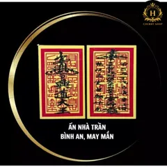 100 thẻ ấn vàng bình an, may mắn - ấn nhà trần ép plastic bền đẹp