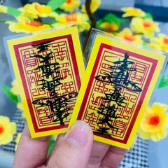 100 thẻ ấn vàng bình an, may mắn - ấn nhà trần ép plastic bền đẹp