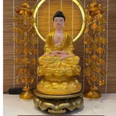 Tôn tượng Tây Phương Tam Thánh 30cm cực đẹp 3 tượng MÀU VÀNG 840502