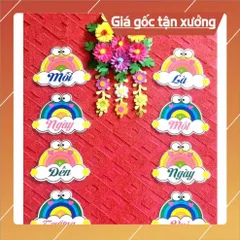 Tờ Khẩu hiệu trang trí trong lớp học Mỗi ngày đến trường là một ngày vui  Cỡ A4. CÓ NAM CHÂM 840511
