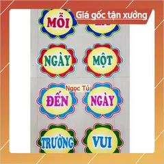 Tờ Khẩu hiệu trang trí trong lớp học Mỗi ngày đến trường là một ngày vui  Cỡ A4. CÓ NAM CHÂM 840511