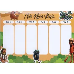 TỜ THỜI KHÓA BIỂU A4 ÉP PLASTIC - SIZE A4, sử dụng nhiều lần