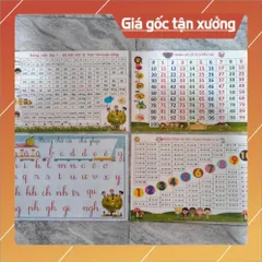 Bảng âm vần lớp 1 kích thước a4, ép Pastic, Giáo cụ dạy học cho giáo viên khối tiểu học CÓ HOẢ TỐC