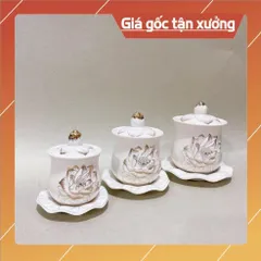 Chung Nước Đại Bi Bạch Ngọc Sen Nổi Bằng Sứ Cao Cấp Loại 1 HOẢ TỐC HCM 840549