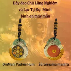 [Bản mới] Dây đeo Chú Lăng Nghiêm và Lục Tự Đại Minh MẶT ĐÁ, DÂY VẢI cầu bình an may mắn 840593