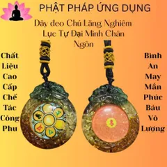 [Bản mới] Dây đeo Chú Lăng Nghiêm và Lục Tự Đại Minh MẶT ĐÁ, DÂY VẢI cầu bình an may mắn 840593