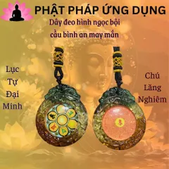 [Bản mới] Dây đeo Chú Lăng Nghiêm và Lục Tự Đại Minh MẶT ĐÁ, DÂY VẢI cầu bình an may mắn 840593