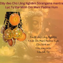 Dây đeo chú Lăng Nghiêm và Lục Tự Đại Minh (Om Mani Padme Hum) MẶT ĐÁ, DÂY VẢI 840598