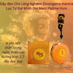Dây đeo chú Lăng Nghiêm và Lục Tự Đại Minh (Om Mani Padme Hum) MẶT ĐÁ, DÂY VẢI 840598