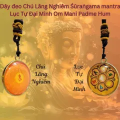 Dây đeo chú Lăng Nghiêm và Lục Tự Đại Minh (Om Mani Padme Hum) MẶT ĐÁ, DÂY VẢI 840598