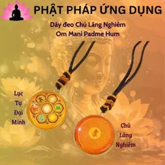 Dây đeo chú Lăng Nghiêm và Lục Tự Đại Minh (Om Mani Padme Hum) MẶT ĐÁ, DÂY VẢI 840598