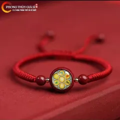 Vòng Tay Chusa Thần Chú Lăng Nghiêm Chỉ Đỏ 2 mặt lăng nghiêm hoặc lăng nghiêm, lục tự - Pháp Bảo Mật Tông Tây Tạng 840606