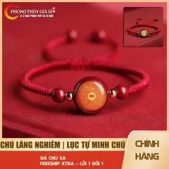 Vòng Tay Chusa Thần Chú Lăng Nghiêm Chỉ Đỏ 2 mặt lăng nghiêm hoặc lăng nghiêm, lục tự - Pháp Bảo Mật Tông Tây Tạng 840606