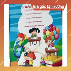 TỜ DÁN A3 - A4 BẢNG 5 ĐIỀU BÁC HỒ DẠY – BẢNG BIỂU LỚP HỌC NHIỀU MẪU - CÓ KEO DÁN