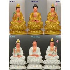 TƯỢNG A DI ĐÀ NGỒI TRẮNG COMPOSITE  30CM 840613