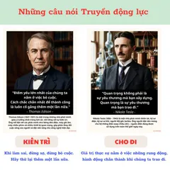 Bộ 8 Tranh dán tường các câu nói Vĩ nhân - Truyền động lực, cảm hứng, phát triển bản thân - Tặng kèm băng keo dán 840620