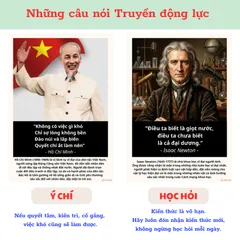Bộ 8 Tranh dán tường các câu nói Vĩ nhân - Truyền động lực, cảm hứng, phát triển bản thân - Tặng kèm băng keo dán 840620