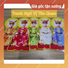 Bộ tranh ngũ vị tôn quan cao 40cm ép plastic 840630