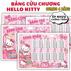 BẢNG CỬU CHƯƠNG A4 ép PLASTIC cứng cáp ( COMBO 4 BẢNG : Cộng, trừ, nhân, chia)  CÓ NHIỀU CHỦ ĐỀ