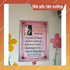 TỜ Năm điều bác hồ dạy KHỔ A3 30CM X 40CM ĐÃ ÉP PLASTICS, CÓ KEO DÁN