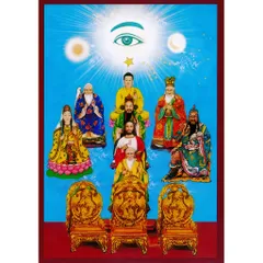 Tranh THIÊN NHÃN - ĐẠO CAO ĐÀI, có khung, đủ kích thước.  CÓ HOẢ TỐC 840679