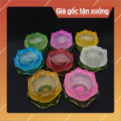 Đế Nến Hoa Sen Lưu Ly Nhiều Màu Đế Lá Sen Xanh Mẫu Mới hoả tốc 840681