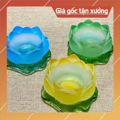 Đế Nến Hoa Sen Lưu Ly Nhiều Màu Đế Lá Sen Xanh Mẫu Mới hoả tốc 840681