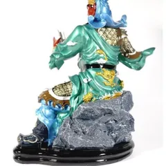 Tượng Quan Công Quan Vân Trường NGỒI vẽ sắc màu gốm sứ tuyệt đẹp - Cao 40cm 840693