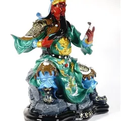 Tượng Quan Công Quan Vân Trường NGỒI vẽ sắc màu gốm sứ tuyệt đẹp - Cao 40cm 840693