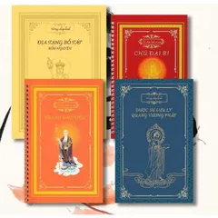 Combo 4 quyển chép kinh chữ in mờ ĐỊA TẠNG, CHÚ ĐẠI BI, DƯỢC SƯ, VU LAN