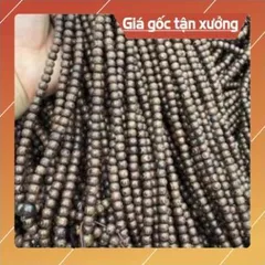 Chuỗi vòng gỗ 108 hạt  mun đen 6li và 8 li lông đuôi công đẹp, phù hợp với mọi độ tuổi 840707