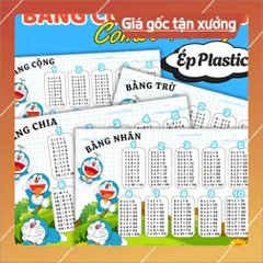 BẢNG CỬU CHƯƠNG NHIỀU CHỦ ĐỀ DỄ THƯƠNG, A4 ÉP PLASTIC .( COMBO 4 BẢNG: Cộng, trừ, nhân, chia) 840740