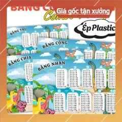 BẢNG CỬU CHƯƠNG NHIỀU CHỦ ĐỀ DỄ THƯƠNG, A4 ÉP PLASTIC .( COMBO 4 BẢNG: Cộng, trừ, nhân, chia) 840740