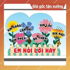 Tờ giấy Các góc-nhắc nhở trang  trí lớp tiểu học ép plastic sẵn băng keo đính tường cao 40cm