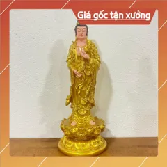 Tượng Tây Phương Tam Thánh Đứng 40cm nhựa composite vàng vẽ hoả tốc 840767