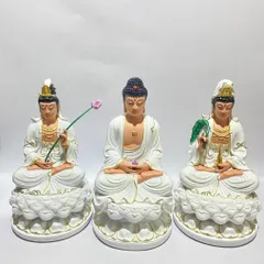 Bộ Tây Phương Tam Thánh Trắng Vẽ Ngồi 30cm COMPOSITE 840840
