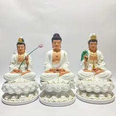 Bộ Tây Phương Tam Thánh Trắng Vẽ Ngồi 30cm COMPOSITE 840840