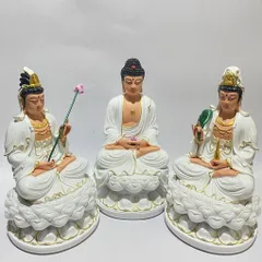 Bộ Tây Phương Tam Thánh Trắng Vẽ Ngồi 30cm COMPOSITE 840840