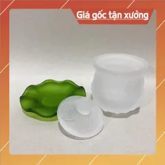 Chung Nắp Hoa Sen Lưu Ly Màu Trắng Mới Nhiều Kích Thước có hoả tốc 840851