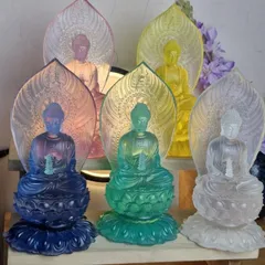 Tượng Dược Sư Lưu Ly Lá Đề 21cm, Bộ 7 Tượng Phật Dược Sư 7 màu, Tượng  Thất Phật Dược Sư 21cm  st110 840852