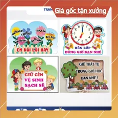 TỜ GIẤY Hiệu Lệnh Nhắc Nhở– Bảng Góc Lớp Học Kích Thước 30x40cm (Ép Plastic, Có Sẵn Băng Keo Dán) ĐẸP