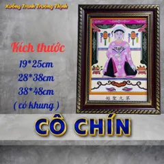 Khung Tranh CÔ CHÍN ( tứ phủ ) - có khung  có hoả tốc 3 CỠ 840872