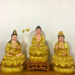 TƯỢNG Tây Phương Tam Thánh Ngồi 50cm Vàng COMPOSITE 840890