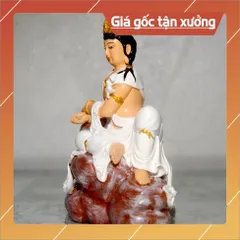 Tượng ngài Quan Thế Âm tự tại cao 13cm composite đẹp 840898