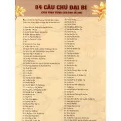 Tờ giấy chú 84 Câu Chú Đại Bi 1 mặt nấu ép platics 840895